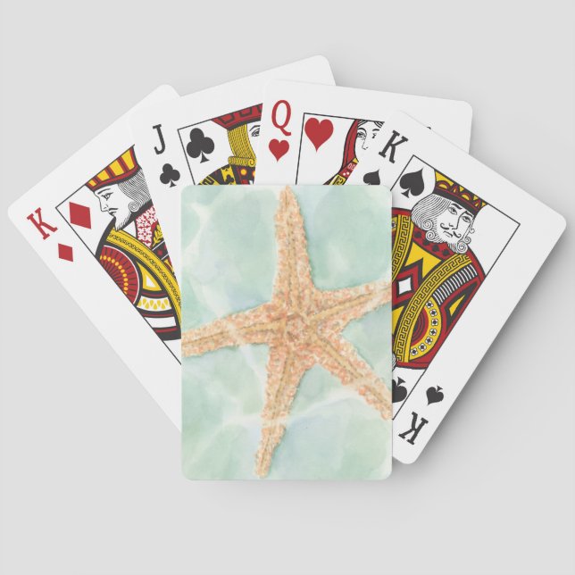 Nautischer Starfish im Wasser Spielkarten (Rückseite)