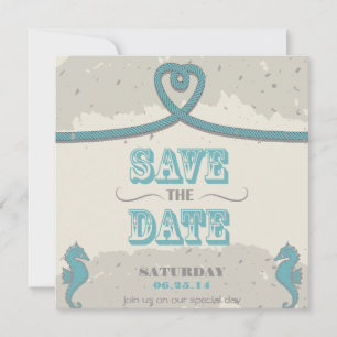 Nautischer Strand Herz Knoten Save-the-Date Save The Date