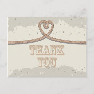 Nautischer Strand Sand Herz Knoten Danke Postkarte
