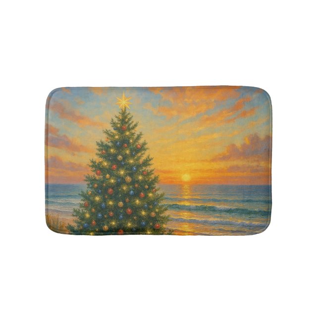 Nautischer/Strand-Weihnachtsbaum-Strand Badematte (Vorderseite)