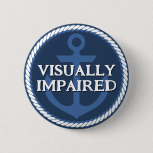 Nautischer Vater Navy Blue Anchor Hard Hearing Button
