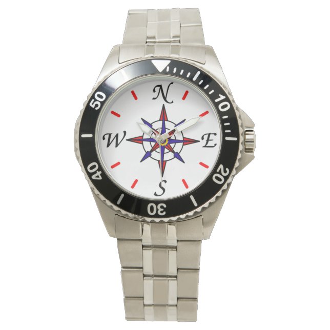 Nautischer Vintager Kompass Armbanduhr (Vorderseite)