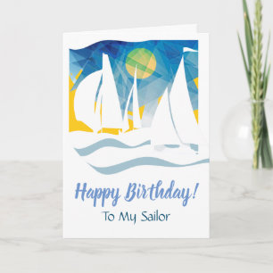 Nautisches abstraktes Segel Glücklicher Geburtstag Karte