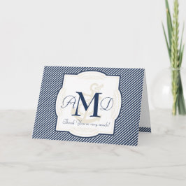 Nautisches Ankerboot Diagonal Streifen wirbeln Mod Dankeskarte