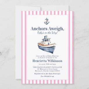 Nautisches Aquarell-Anker-Boot-Baby-Shower