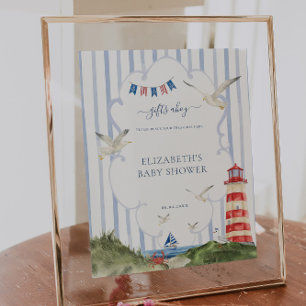 Nautisches Baby Shower Geschenktisch-Schild Poster