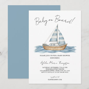 Nautisches Babyshower 'Baby an Bord' Einladung