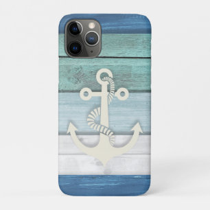 Nautisches Blau Türkis Weiß Holz Anker Case-Mate iPhone Hülle