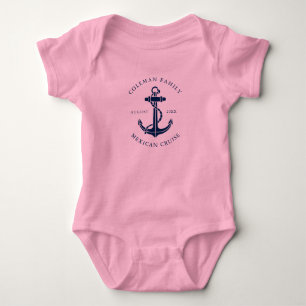 Nautisches Bootsanker-Familien-Kreuzfahrt-Custom Baby Strampler
