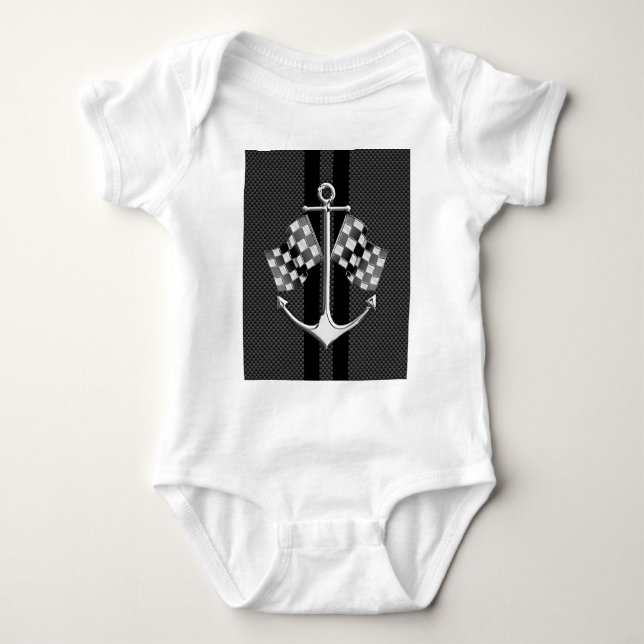 Nautisches Bootsrennen im Stil von Kohlenstofffase Baby Strampler (Vorderseite)