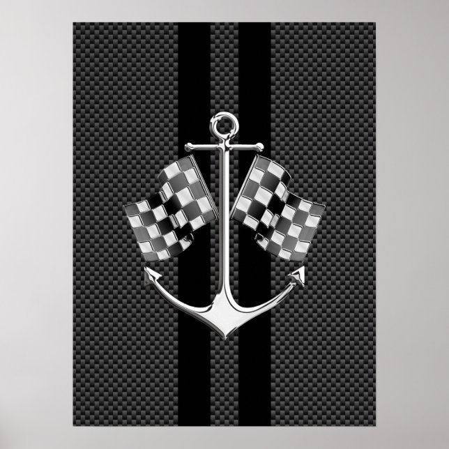 Nautisches Bootsrennen im Stil von Kohlenstofffase Poster (Vorne)