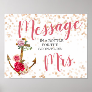 Nautisches Brautparty Ankerdusche DECOR Poster