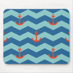 Nautisches Chevron-Muster Mousepad