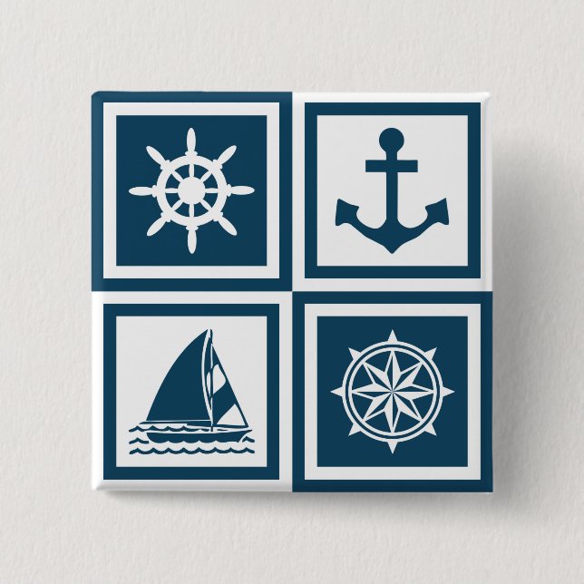 Nautisches Design Button (Vorderseite)