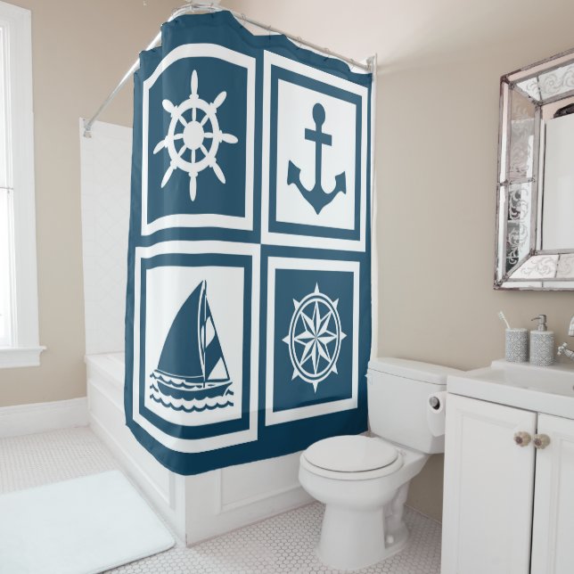Nautisches Design Duschvorhang (Beispiel)