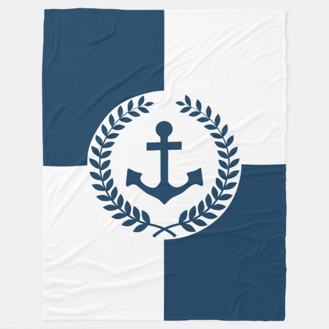 Nautisches Design Fleecedecke (Vorderseite)