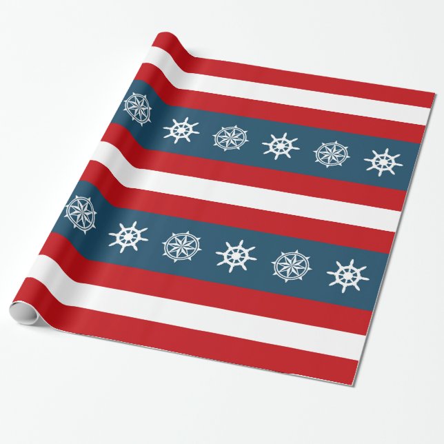Nautisches Design Geschenkpapier (Ungerollt)