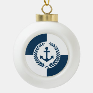 Nautisches Design Keramik Kugel-Ornament