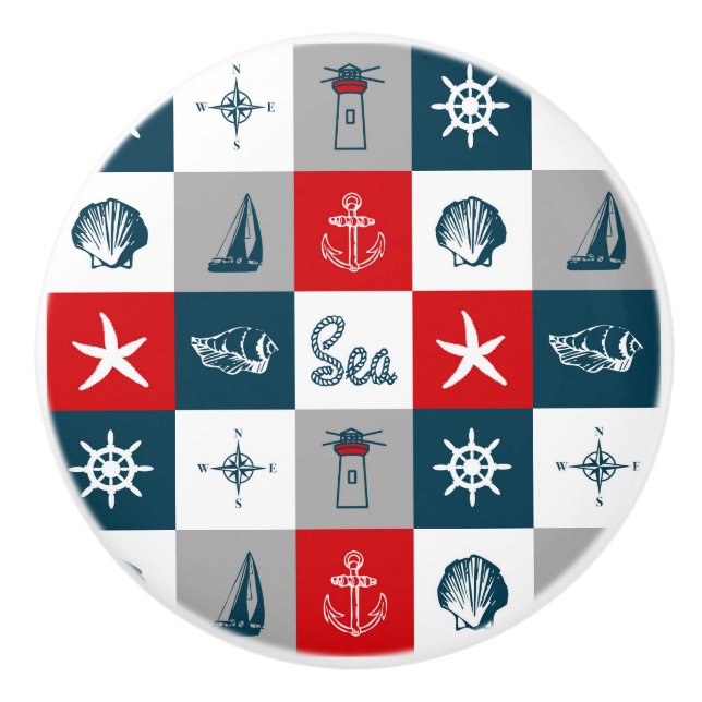 Nautisches Design Keramikknauf (Vorderseite)