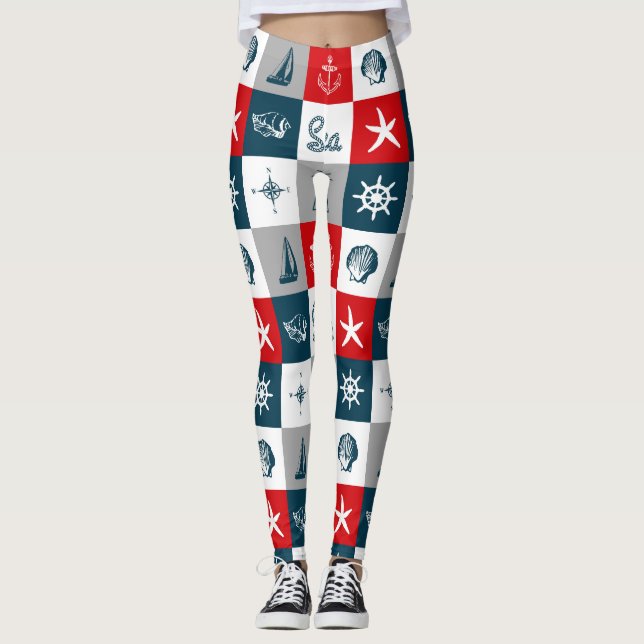 Nautisches Design Leggings (Vorderseite)