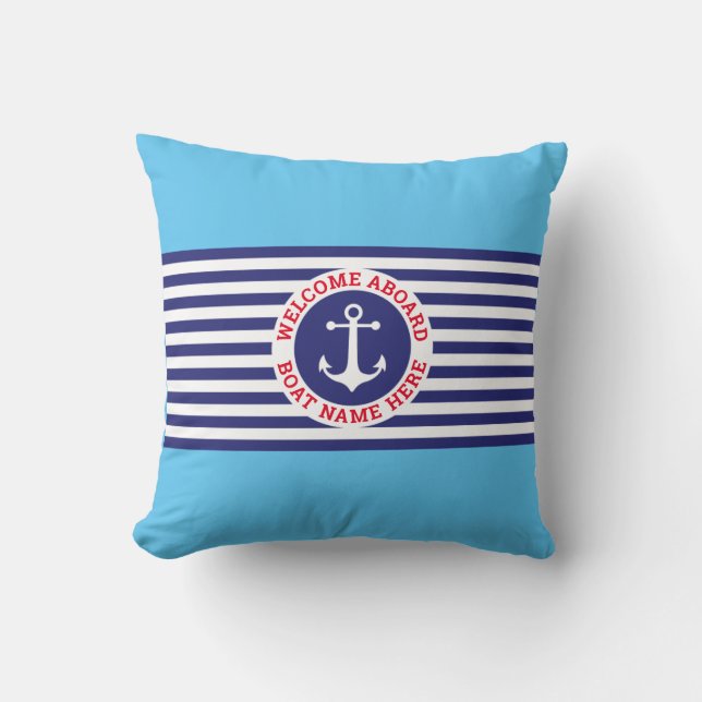 Nautisches Design mit Navy Stripes Kissen (Vorderseite)