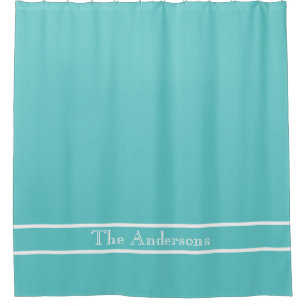 Nautisches Design mit White Crab auf Aquamarin Blu Duschvorhang