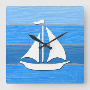 Nautisches Design Quadratische Wanduhr