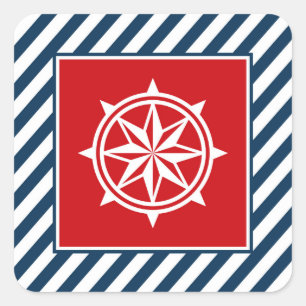Nautisches Design Quadratischer Aufkleber