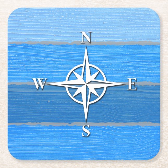 Nautisches Design Rechteckiger Pappuntersetzer (Vorderseite)
