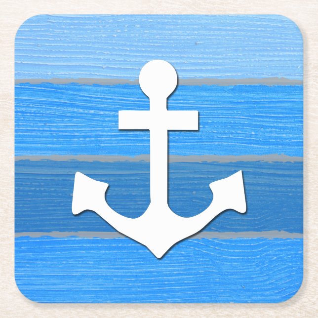 Nautisches Design Rechteckiger Pappuntersetzer (Vorderseite)