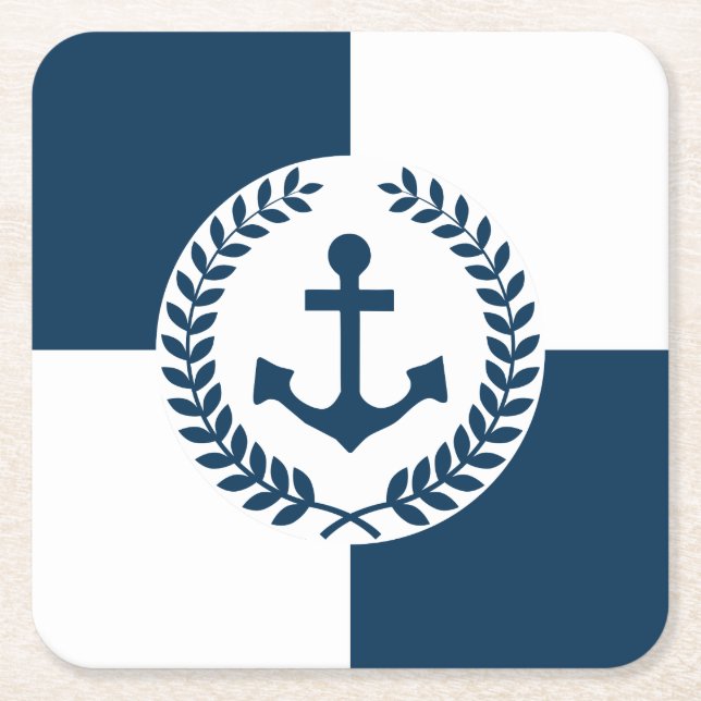 Nautisches Design Rechteckiger Pappuntersetzer (Vorderseite)