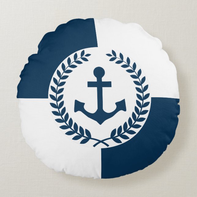 Nautisches Design Rundes Kissen (Vorderseite)