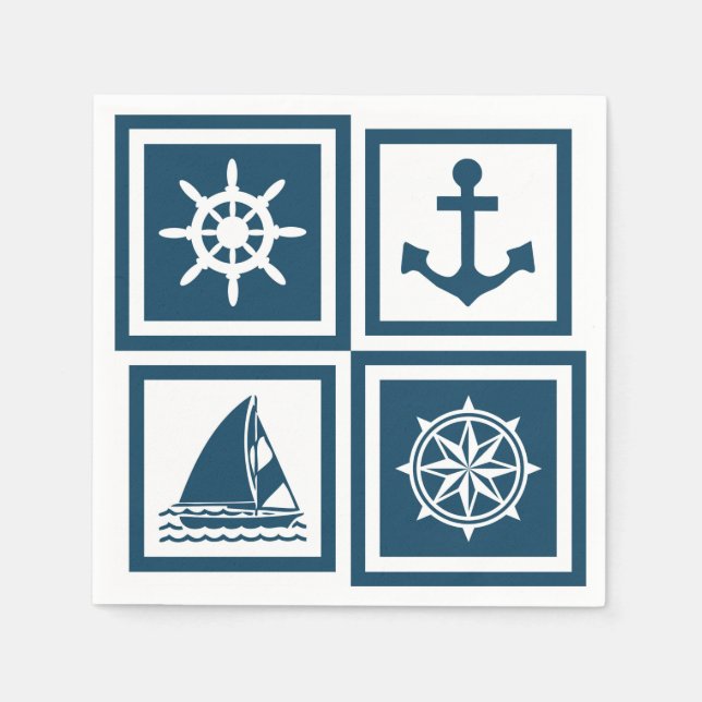 Nautisches Design Serviette (Vorderseite)