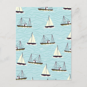 Nautisches Fischereimuster Postkarte