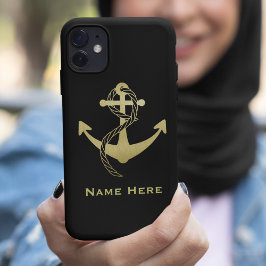 Nautisches Handy für Gold und Schwarz Case-Mate iPhone Hülle