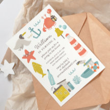 Nautisches Kindergeburtstag Party. Meerestiere