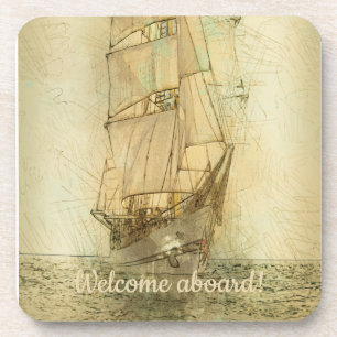 Nautisches klassisches Schiff (neutral) Getränkeuntersetzer
