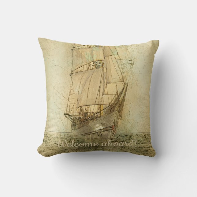 Nautisches klassisches Schiff (neutral) Kissen (Vorderseite)