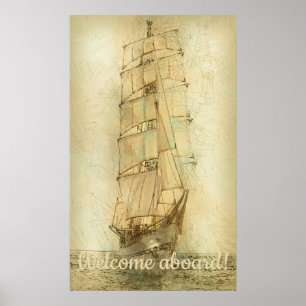 Nautisches klassisches Schiff (neutral) Poster