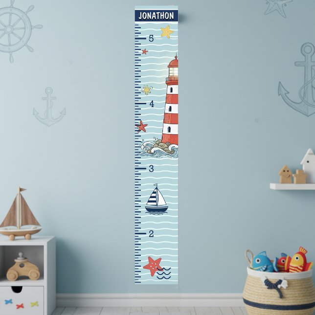 Nautisches Leuchtturm- und Seestern-Wachstumsdiagr Poster (Von Creator hochgeladen)