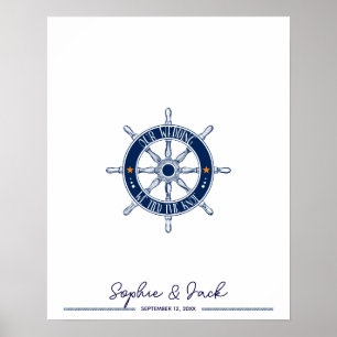 nautisches Marine-Hochzeitsgästebuch Poster