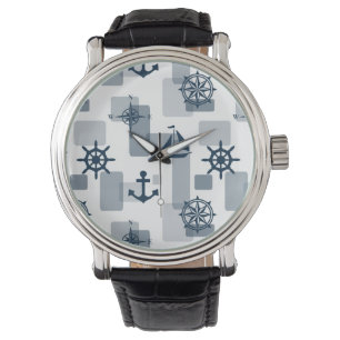 Nautisches Muster Armbanduhr
