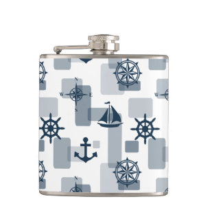 Nautisches Muster Flachmann