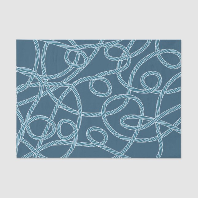 Nautisches Muster für blaue Rope Seidenpapier (Vorderseite)