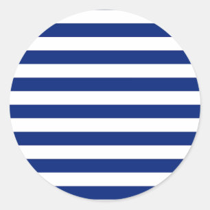Nautisches Muster für Navy Stripes Runder Aufkleber