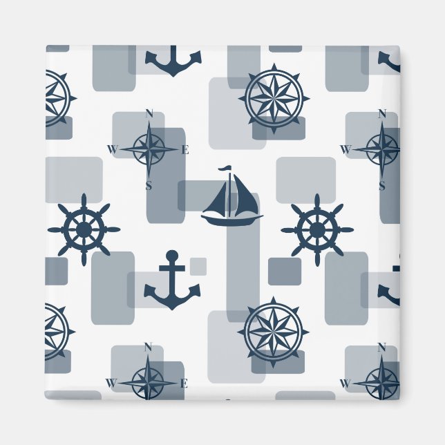 Nautisches Muster Magnet (Vorne)