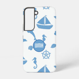 Nautisches Muster-Monogramm Samsung Galaxy Hülle