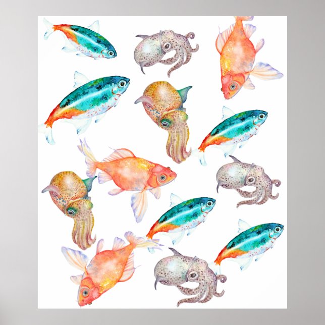 Nautisches Muster Poster (Vorne)