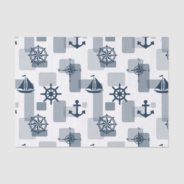 Nautisches Muster Seidenpapier (Vorderseite)