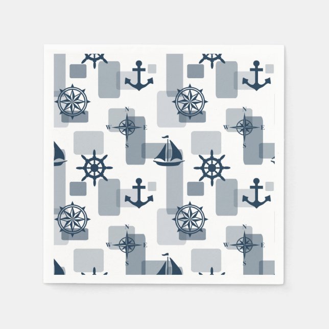 Nautisches Muster Serviette (Vorderseite)